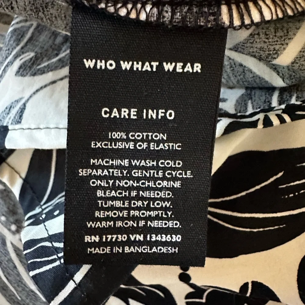 NWOT Who What Wear size XS black and off white floral high low hem sundress - Picture 9 of 9